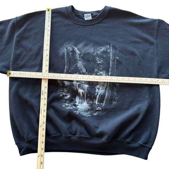 Vintage Lost Creek Sweatshirt Adult 2XL Black Animal Deer Buck Crewneck Hunting - Picture 6 of 11